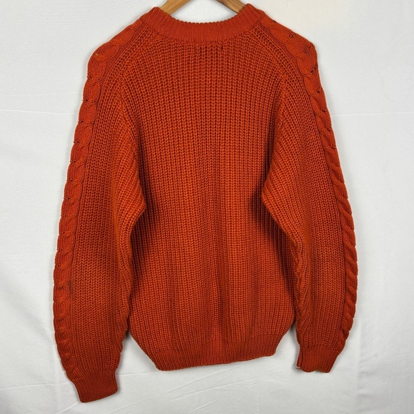 VTG 80s Abercrombie Fitch Men NWOT Sweater Sz M Fisherman Cotton Chunky Outdoor - Picture 3 of 8